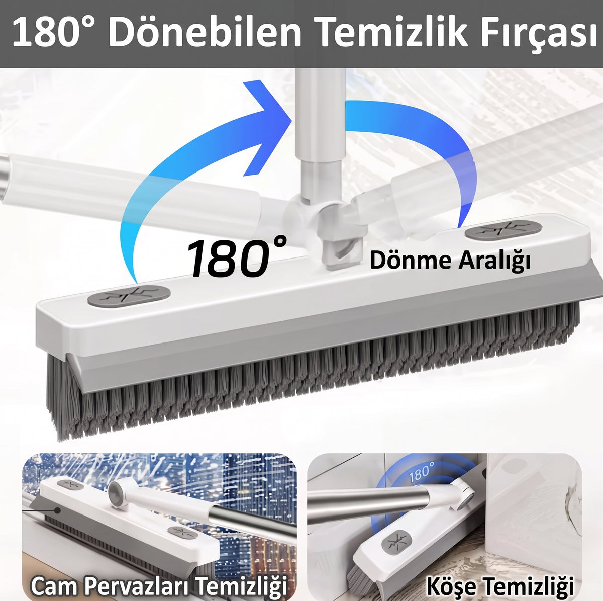 Mopivo™ 180° Uzun Saplı Temizlik Fırçası